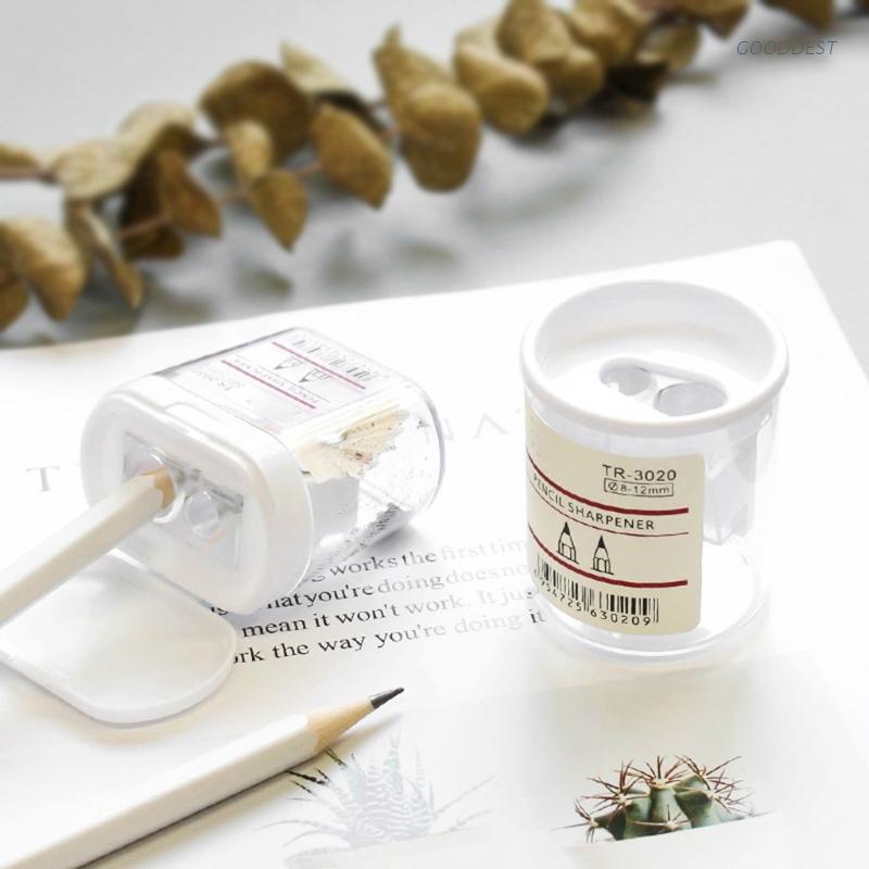 Đồ gọt bút chì mini 2 lỗ trong suốt có nắp đậy cho trẻ em