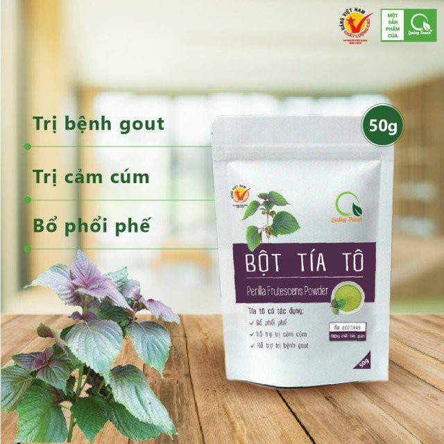 Bột tía tô Quảng Thanh (50g) - bột tía tô sấy lạnh, bột tía tô nguyên chất giúp an thai, hỗ trợ trị bệnh gout.