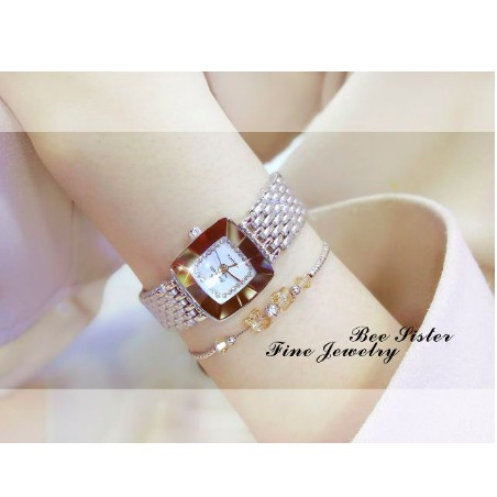 Đồng Hồ Nữ BEE SISTER 1197 Mặt Vuông Chính Hãng