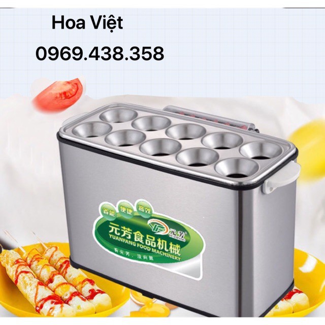 Máy làm trứng cuộn xúc xích 10 ống
