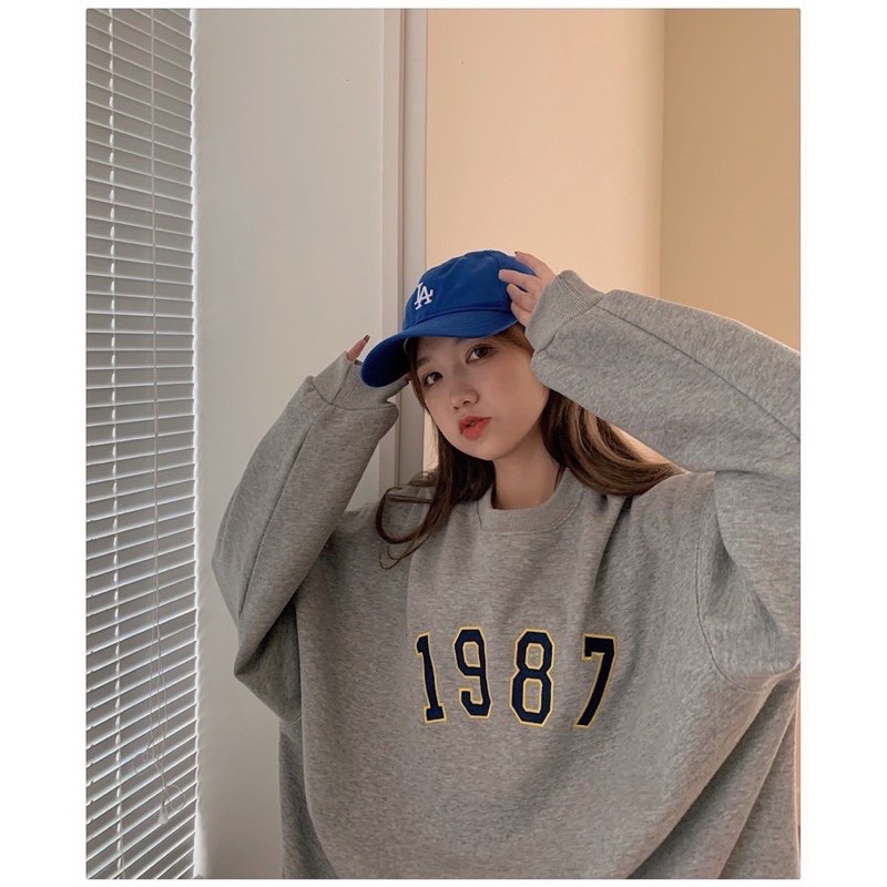 [HÀNG CÓ SẴN] Sweater nỉ chần bông dày dặn 1987 xanh rêu xám | BigBuy360 - bigbuy360.vn