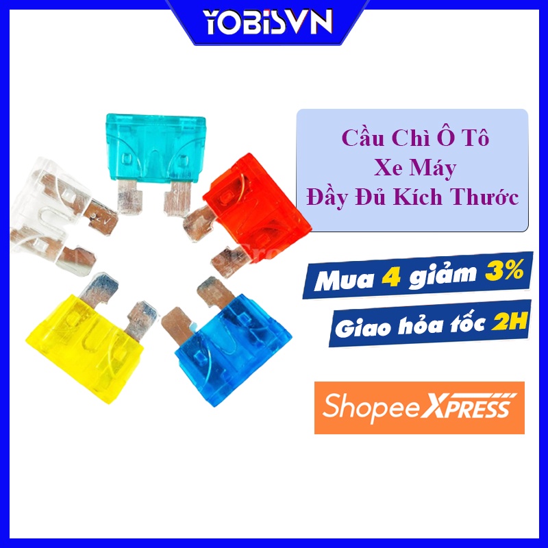 Cầu Chì Ô Tô, Xe Tải Đủ Kích Thước Tiêu Chuẩn Mini, Small, Medium