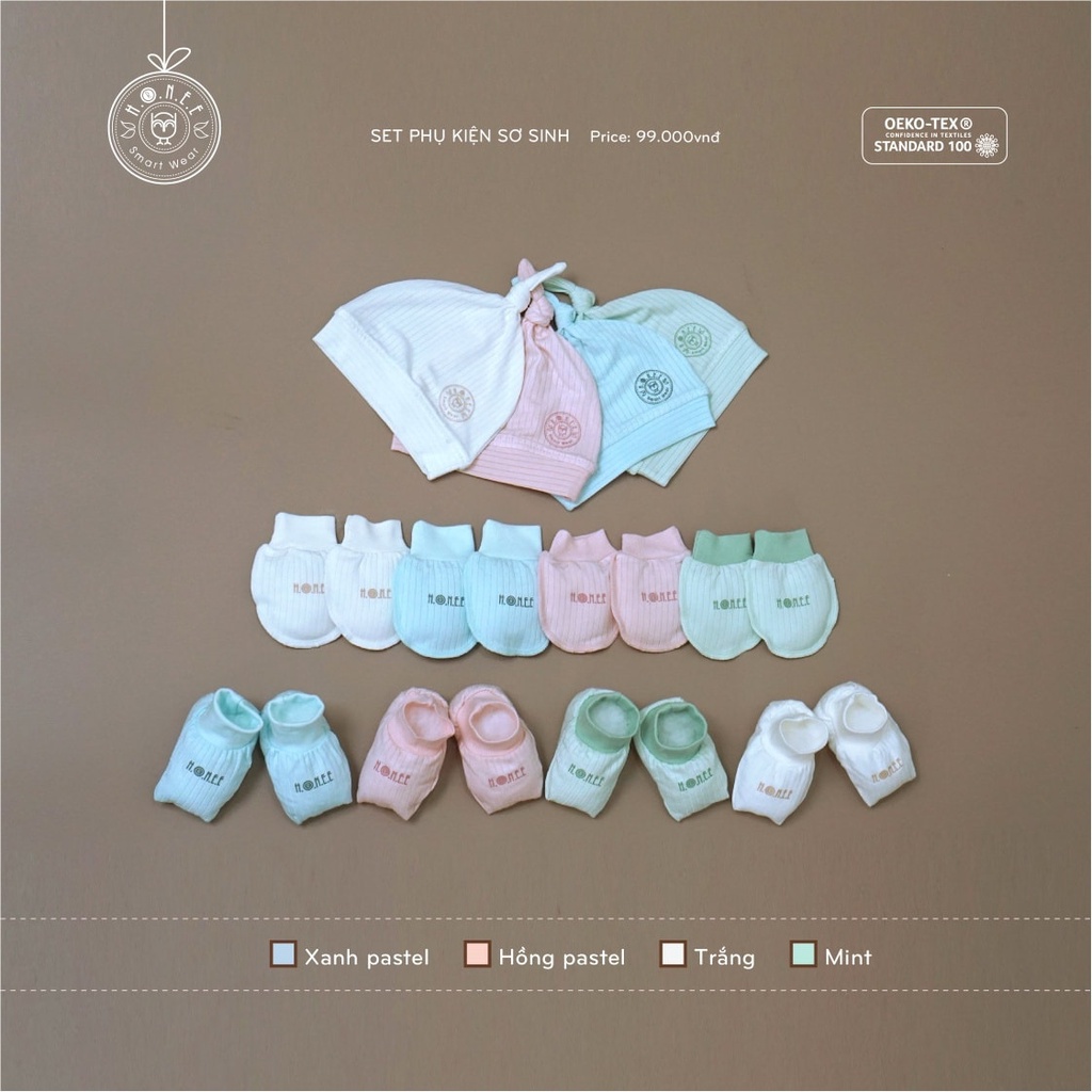 Bộ cài chéo dài tay sweety sơ sinh bé trai bé gái hrnee