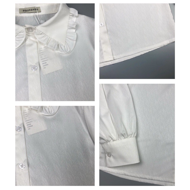 Áo Sơ Mi Trắng Nữ Lụa Vân Cổ Đức Bèo Thiết Kế PINK BOUTIQUE | BigBuy360 - bigbuy360.vn