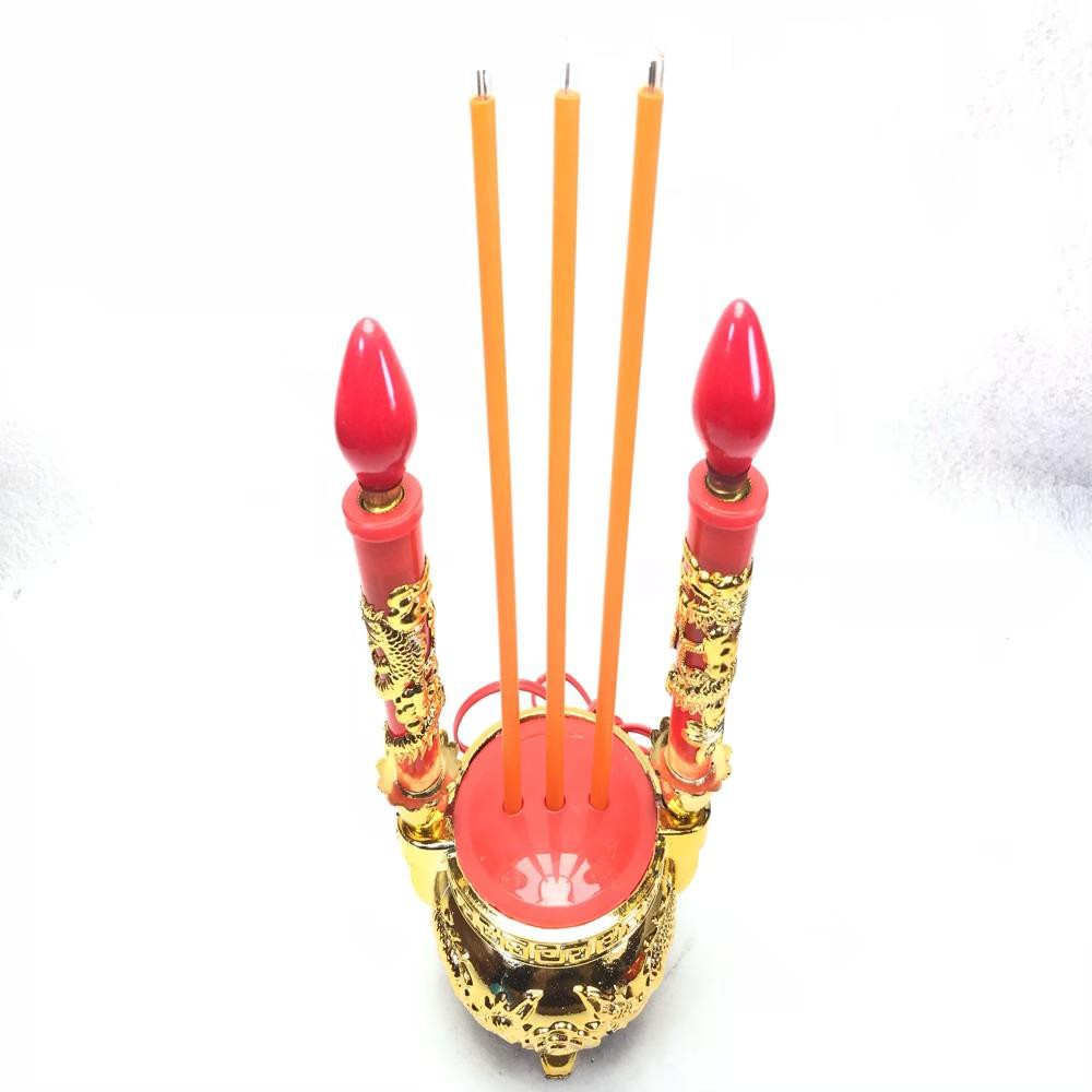 Đèn bàn thờ lư nhang điện đèn cày hình rồng vàng cực đẹp - Điện Việt