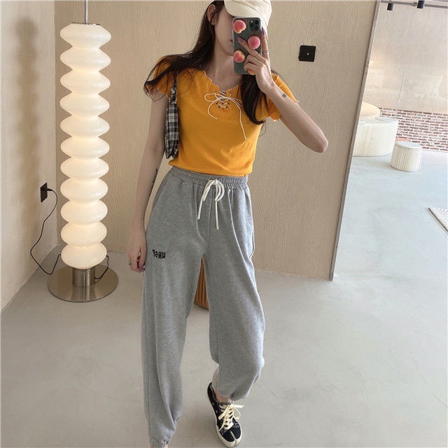 Áo Thun Lụa Dệt Kim Tay Ngắn Phối Dây Rút Thời Trang Quyến Rũ Cho Nữ