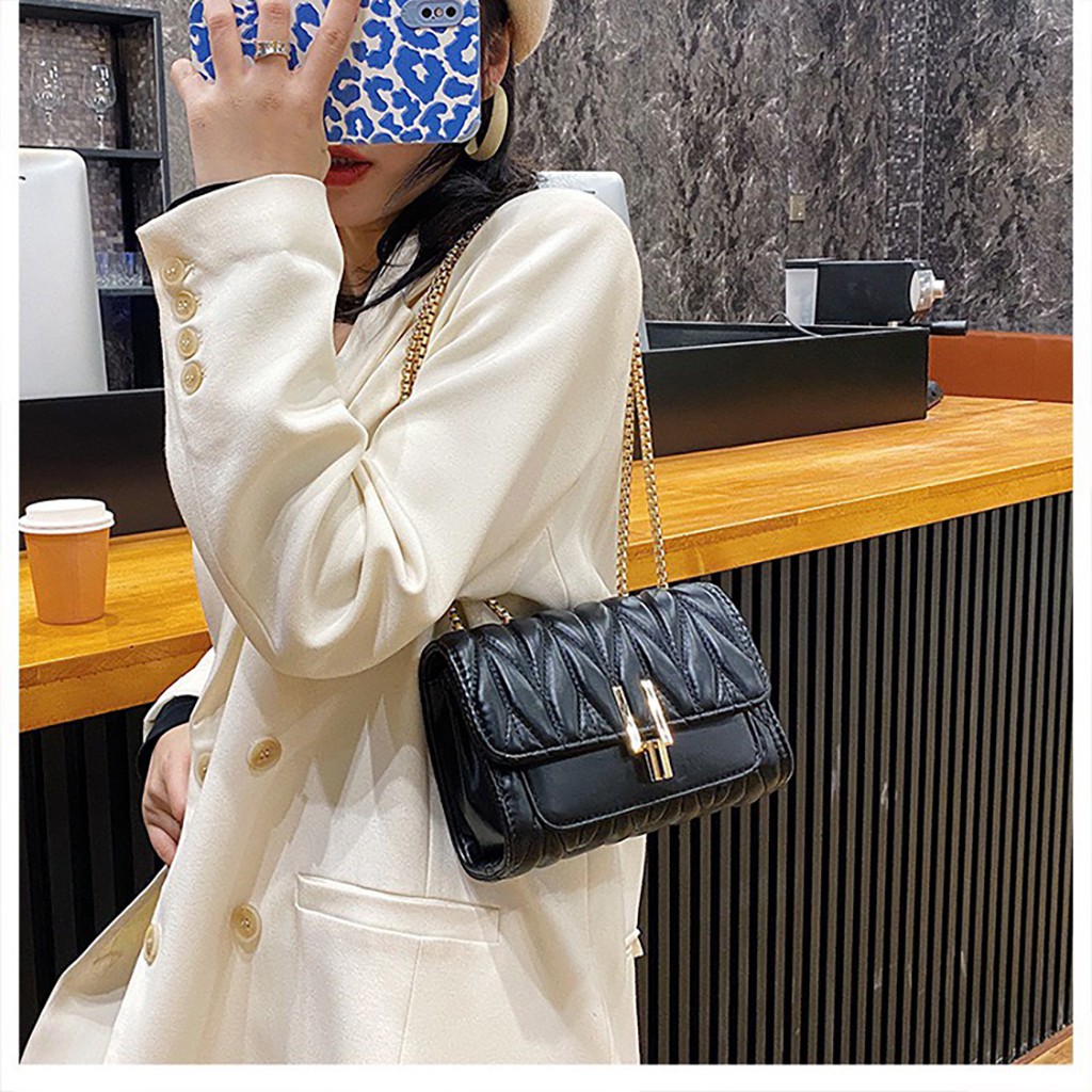 Túi sách nữ đeo chéo LEVAN mini da đẹp kẹp nách dễ thương thời trang Hàn Quốc giá rẻ TUINU1K9K.04