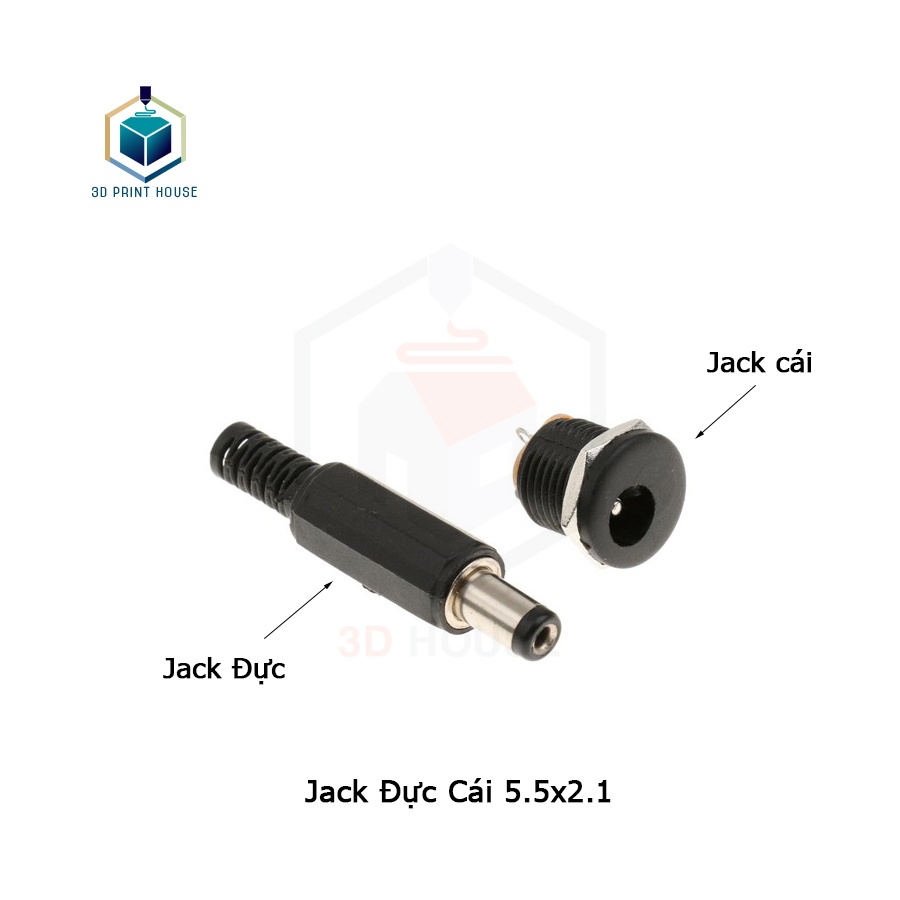 Jack Cắm Nguồn DC 5.5x2.1 Đực - Cái DC005