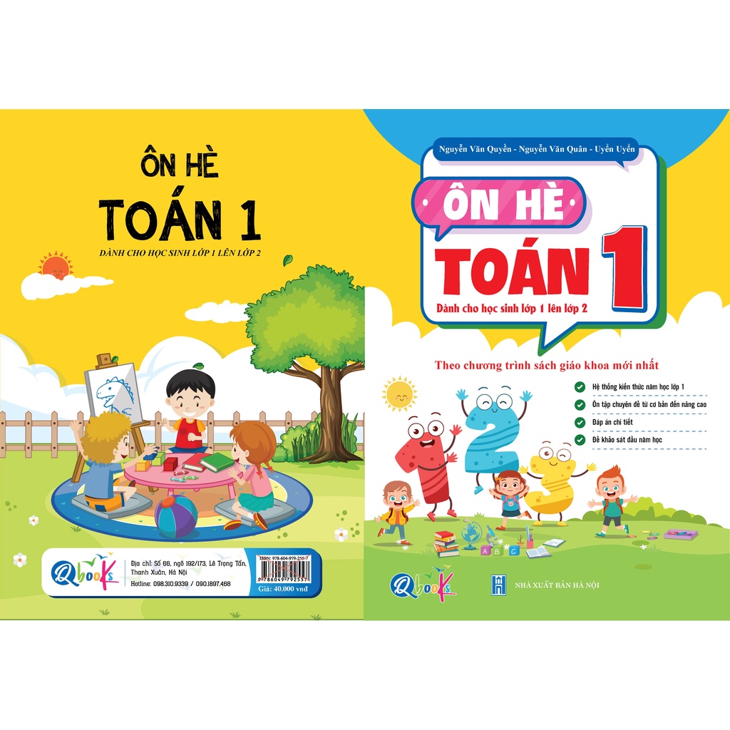 Sách - Combo Ôn Hè Toán và Tiếng Việt 1 - Chương Trình Mới - Dành cho học sinh lớp 1 lên 2 (2 cuốn)