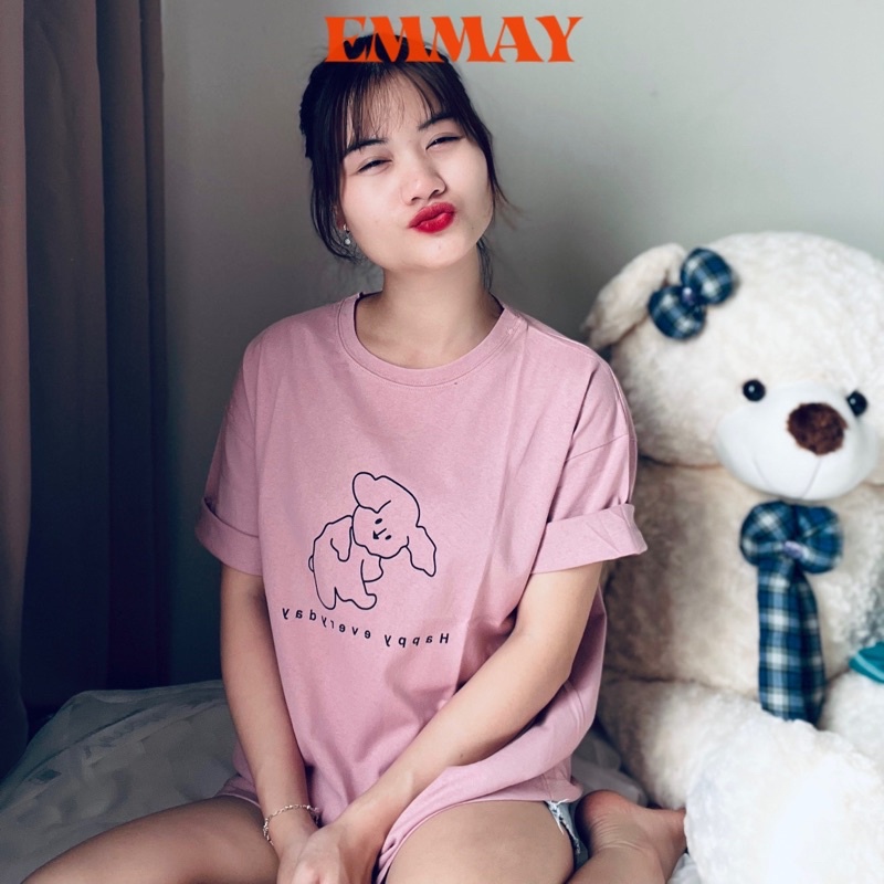 Áo phông nữ, áo thun nữ form rộng cotton cao cấp HÌNH CÚN CON free size <65kg | BigBuy360 - bigbuy360.vn