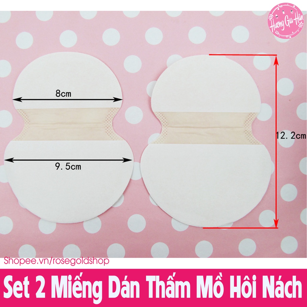 Set 2 Miếng Dán Thấm Mồ Hôi Nách, Chống Ố Vàng Áo Cho Bạn Gái