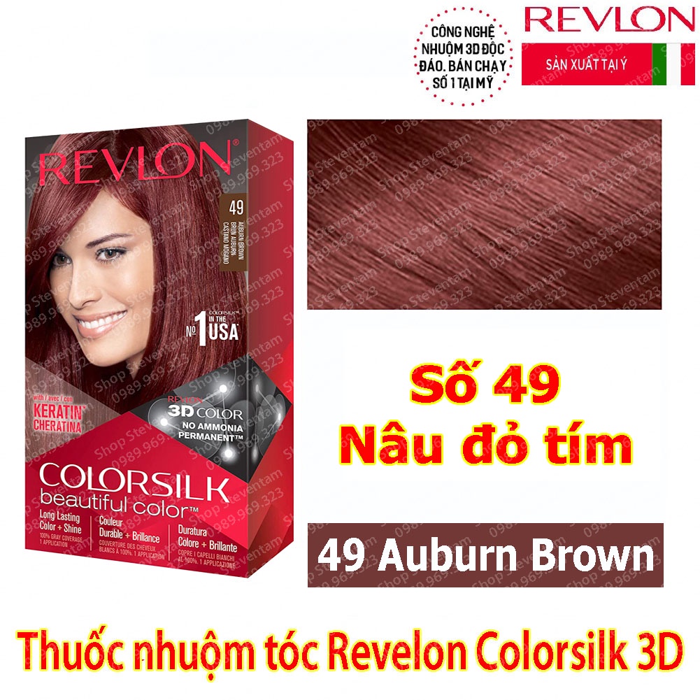 Thuốc nhuộm tóc Revlon Colorsilk số 49 (Auburn Brown)