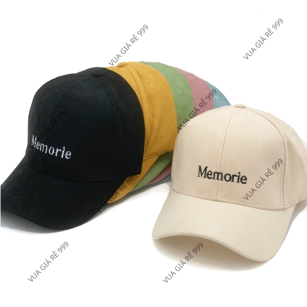 Mũ lưỡi trai nhung mịn thêu chữ Memorie , Nón kết phong cách Ulzzang form unisex nam nữ M03