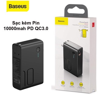 Sạc Dự Phòng Baseus 10000mAh 2 Trong 1 Sạc nhanh PD 18W và QC3.0 cho Iphone Ipad Samsung Chính hãng