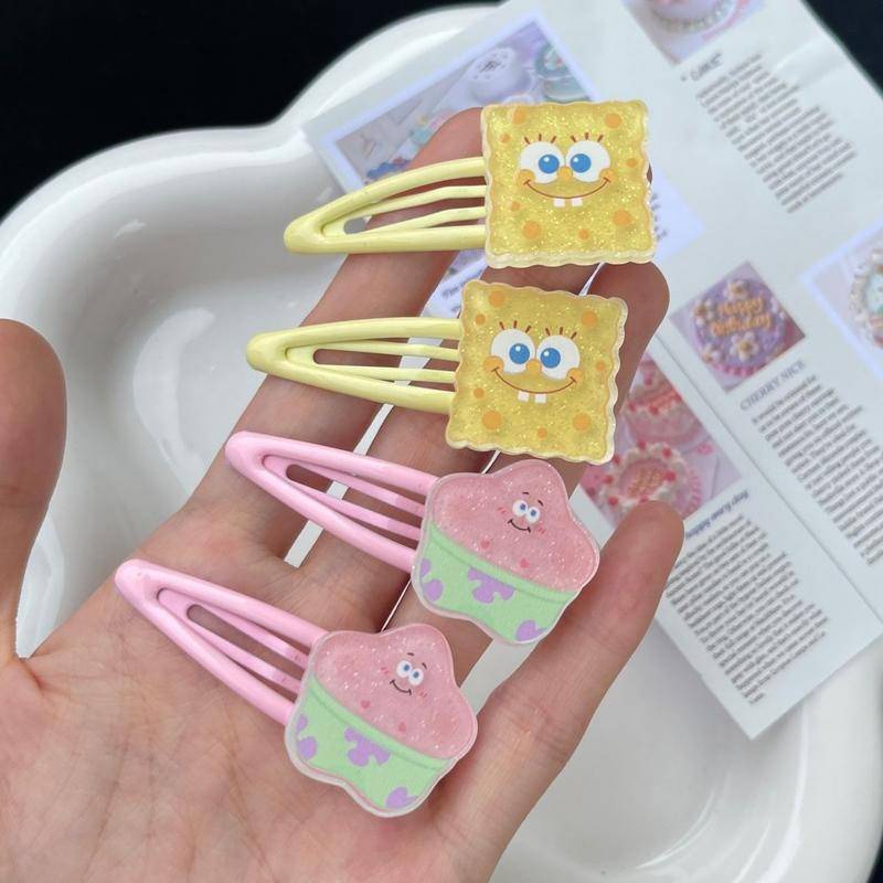 Kẹp Tóc Họa Tiết Hoạt Hình SpongeBob Ngọt Ngào Dễ Thương Cho Nữ