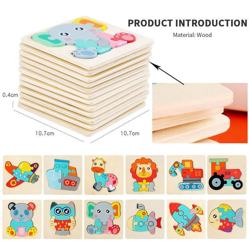 Tranh ghép hình gỗ 3D cho bé ngộ nghĩnh phát triển trí tuệ, giáo dục sớm cho