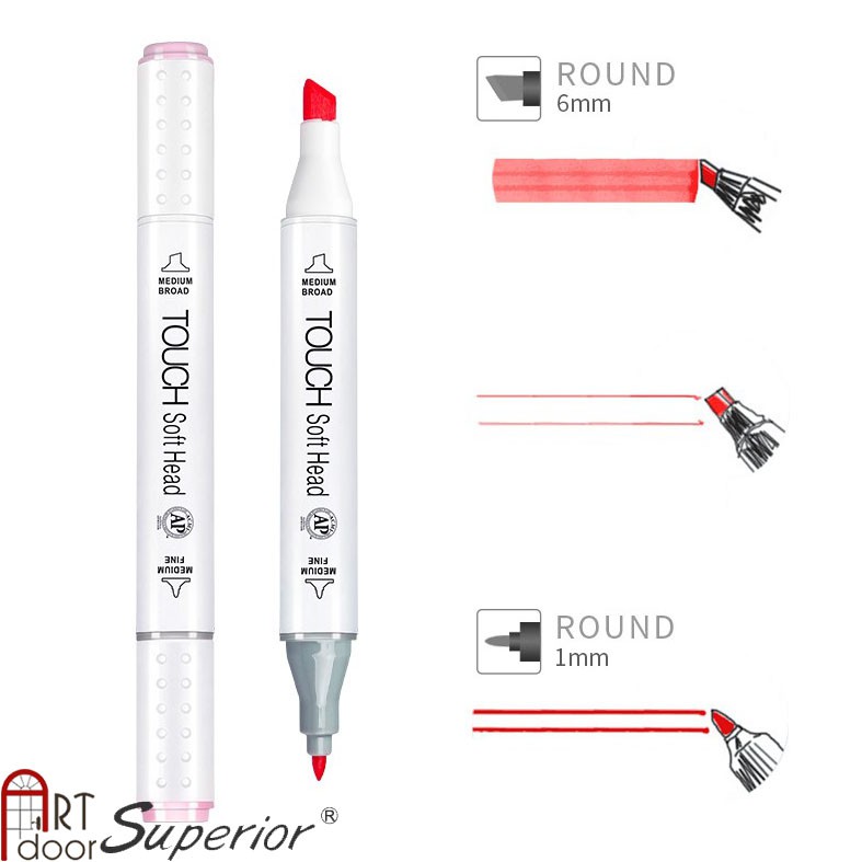 [ARTDOOR] Bộ bút marker TOUCH SOFT HEAD Full 216 màu (kèm túi vải)