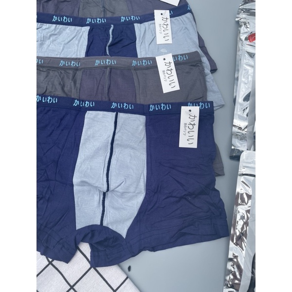 Quần sịp boxer cotton 100% siêu mát  kèm túi zip