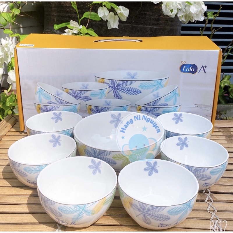 Bộ 7 cái tô chén sứ enfa- chỉ giao hoả tốc