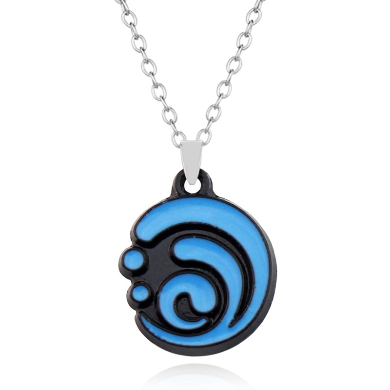 Vòng Cổ Choker Logo Game Genshin Impact 7 Elements Thunder Fire Feng Shui Ice Grass Rock Dành Cho Unisex