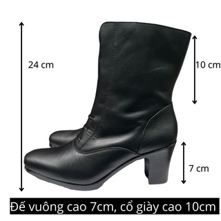 Boot Nữ Da Bò Cao Cấp Giày Ghệt Nữ Mã 606C