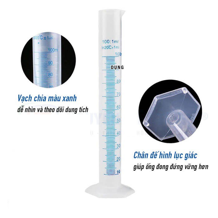 ỐNG ĐONG LƯỜNG NHỰA PP 10ML-100ML  VẠCH CHIA XANH CHÍNH XÁC | Graduated cylinders