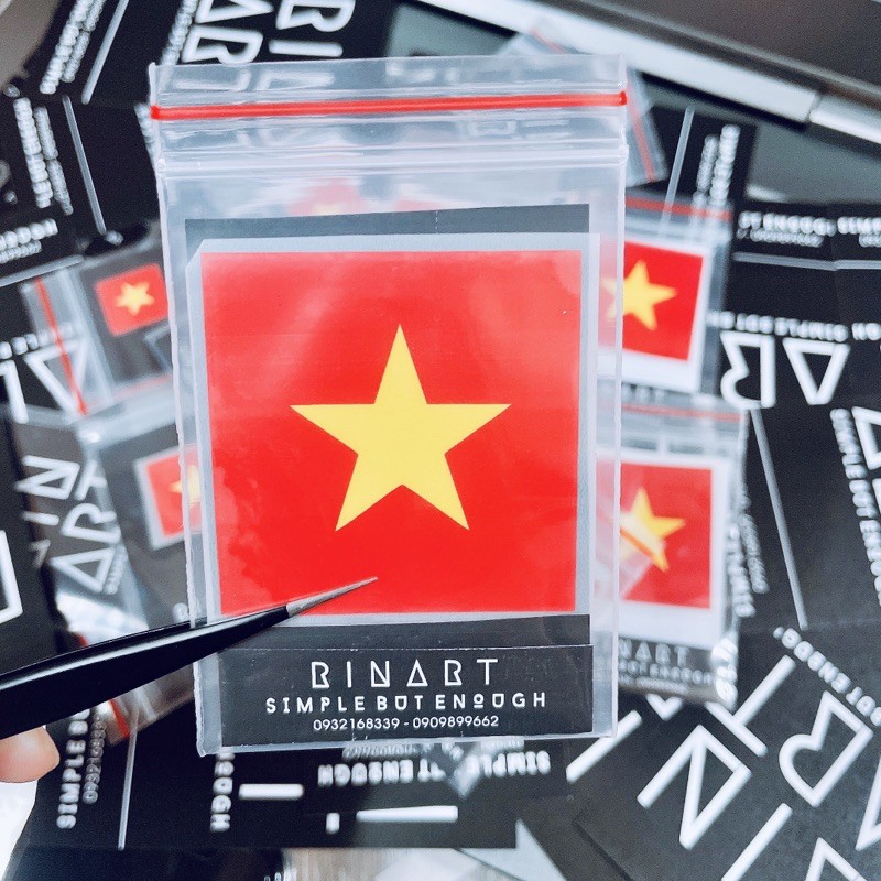 Decal Logo Sticker Patch in áo ủi trực tiếp lên vải hình biểu tượng lá cờ việt nam đỏ sao vàng cao cấp chất lượng