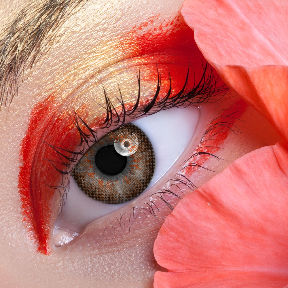 Bộ 2 cái / cặp kính áp tròng EllieCoo màu chocolate / vàng / xanh lá dùng làm đẹp / hóa trang