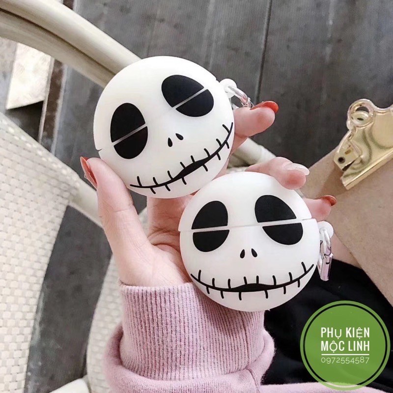 Tặng kèm móc treo-Case Airpod 1 2- Vỏ bao bọc Cover đựng tai nghe không dây Airpods Mặt nạ phát sáng