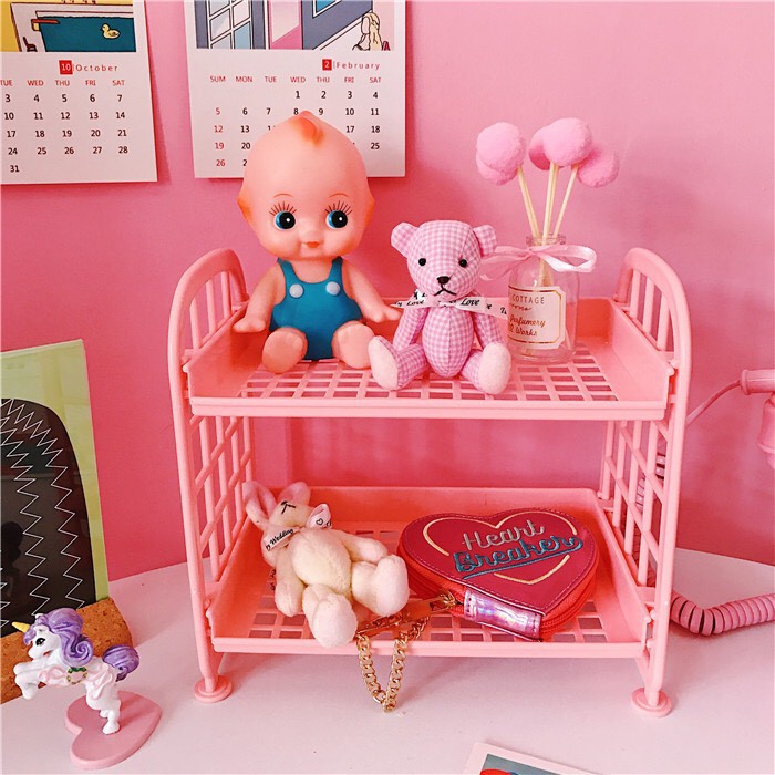 Kệ Nhựa Mini 2 Tầng Tiện Lợi 22x14x20cm
