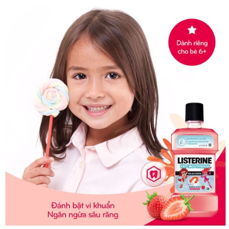 Nước súc miệng Listerine Kids dành riêng cho trẻ trên 6 tuổi 250ml