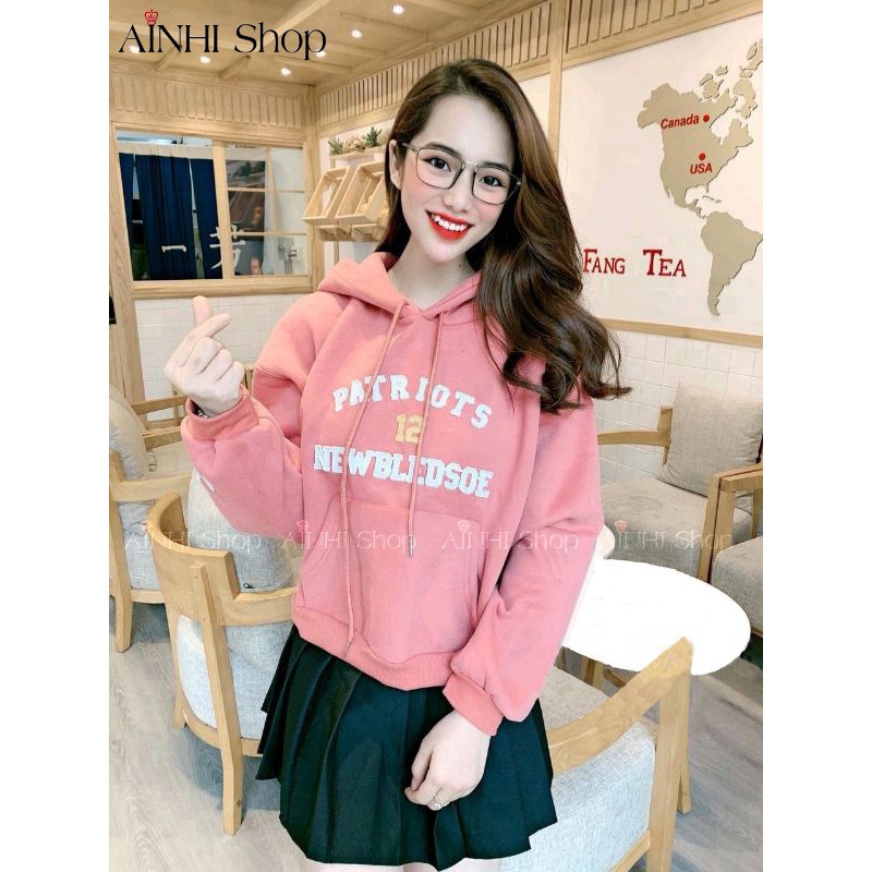 Áo Hoodie Nữ ❤️FREESHIP❤️ Áo Khoác Hoodie (Patriots Newbledsoe) Vải Nỉ Nhiều Màu - Áo Hoodie Free Size Dưới 55kg
