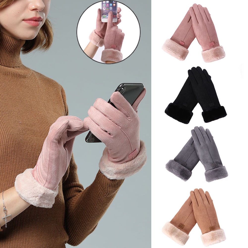 Găng tay dáng ngắn xinh xắn có thể dùng màn hình cảm ứng