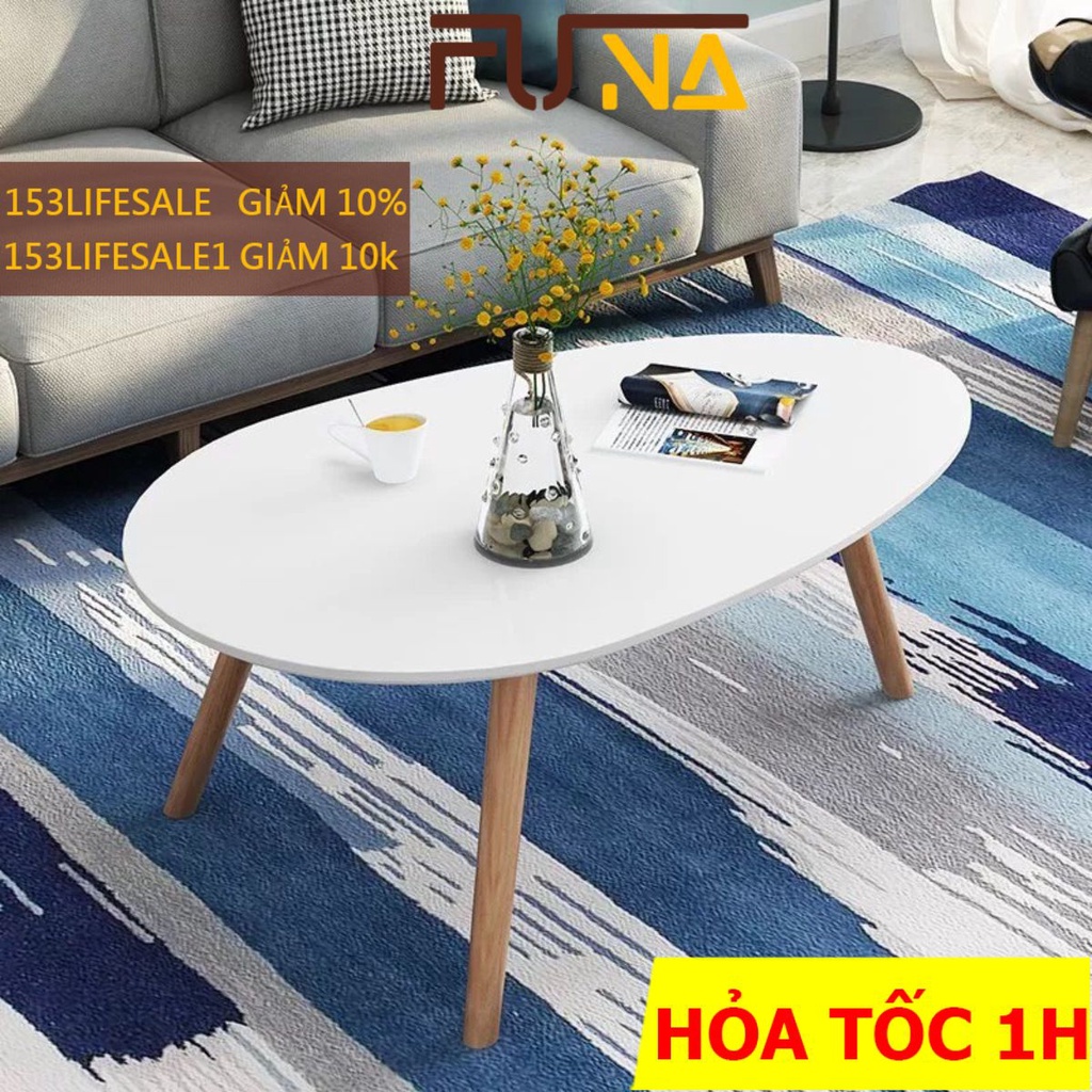 Bàn Trà Trứng FUNA - BT09 Chân Gỗ Tự Nhiên Cao Tựa 30 Hoặc 40cm Dùng Để Ngồi Bệt Hoặc Ngồi Ghế Sofa