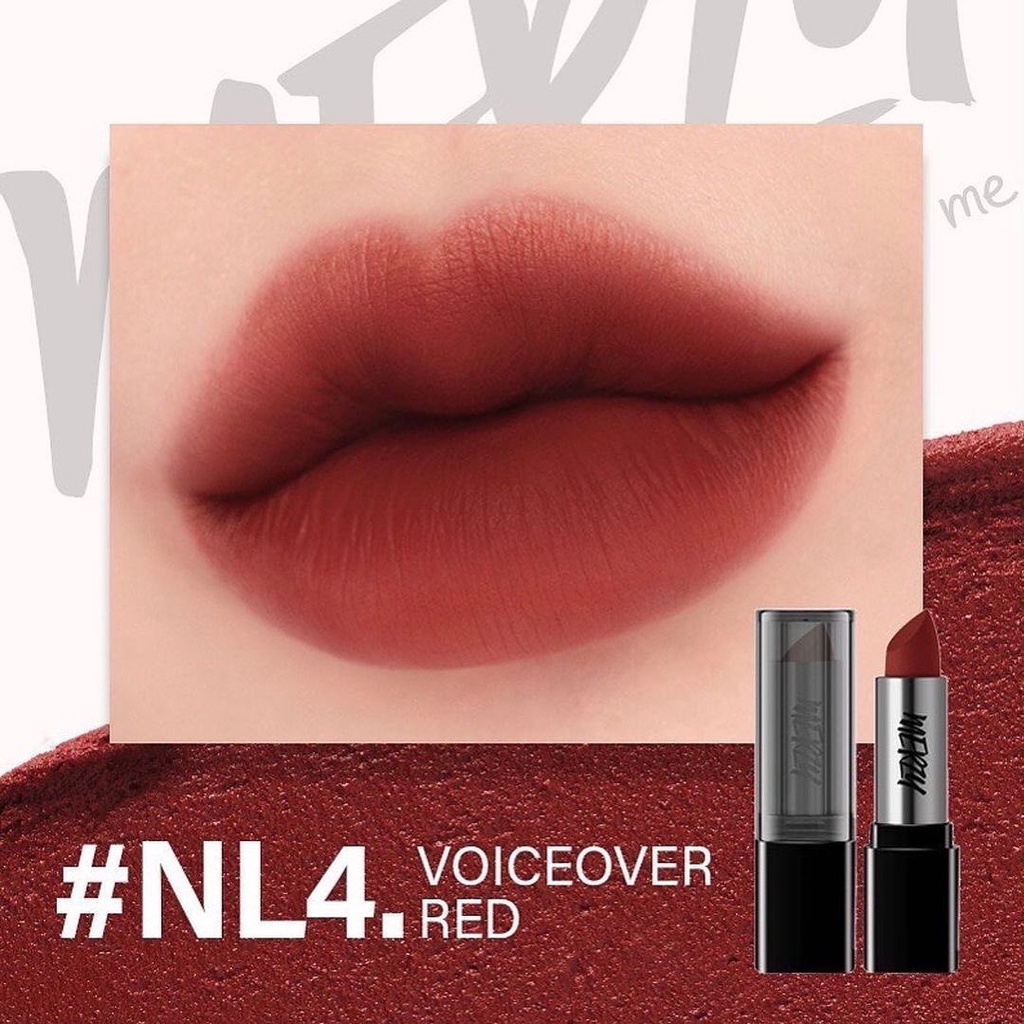 Son Thỏi Lì, Mịn Mượt Nhẹ Môi Merzy Noir In The Lipstick 3.3g