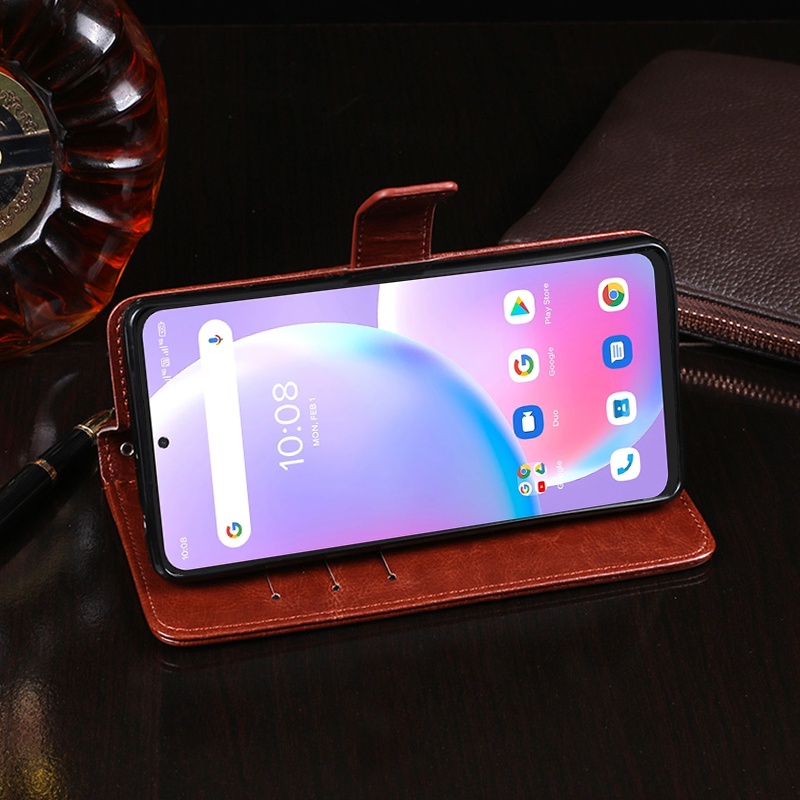 Ốp điện thoại da PU từ tính kiểu ví lật có ngăn đựng thẻ cho Umidigi A11 Pro Max