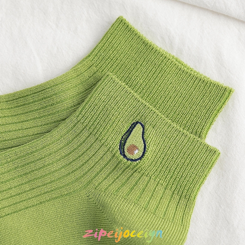 Vớ cổ thấp in họa tiết quả bơ xanh xinh xắn dễ thương về 4 màu như hình