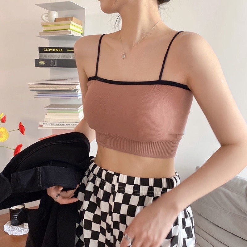 Áo Bra Thun 2 Dây Có Mút Ngực Gam Màu Pastel Quyến Rũ 388.