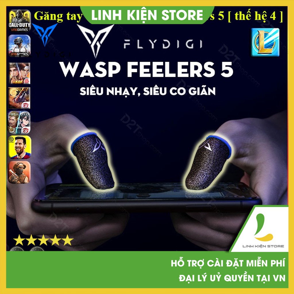 Găng tay chơi game Flydigi Feelers 5 cảm ứng nhạy hơn, chơi game PUBG, Liên quân, chống mồ hôi, cực nhạy