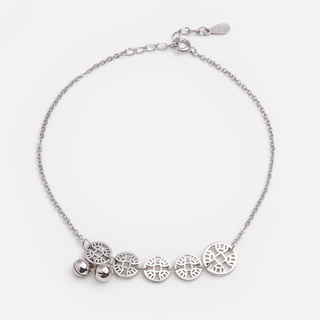 Lắc chân bạc 925-đồng xu may mắn-kat jewelry