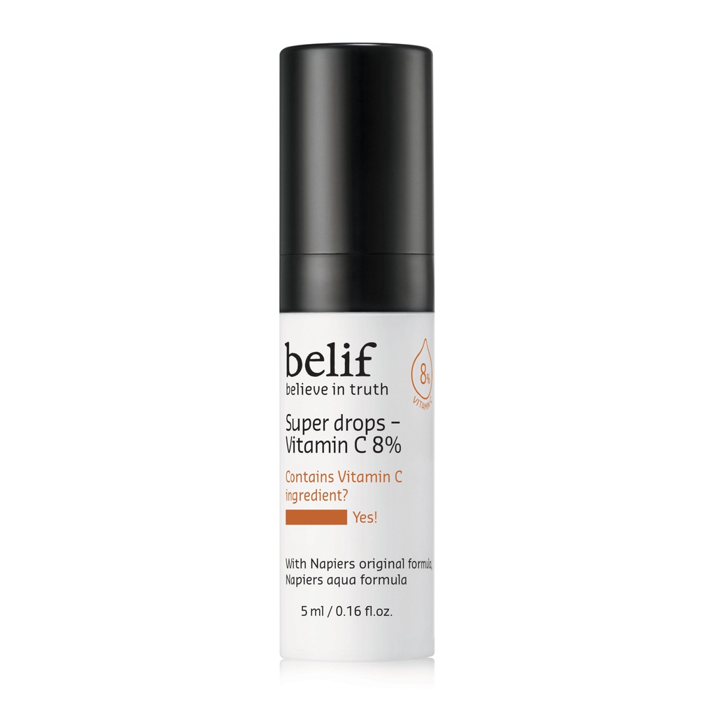 Tinh chất dưỡng sáng đều màu và mờ thâm belif Super Drops Vitamin C 8% 5ml