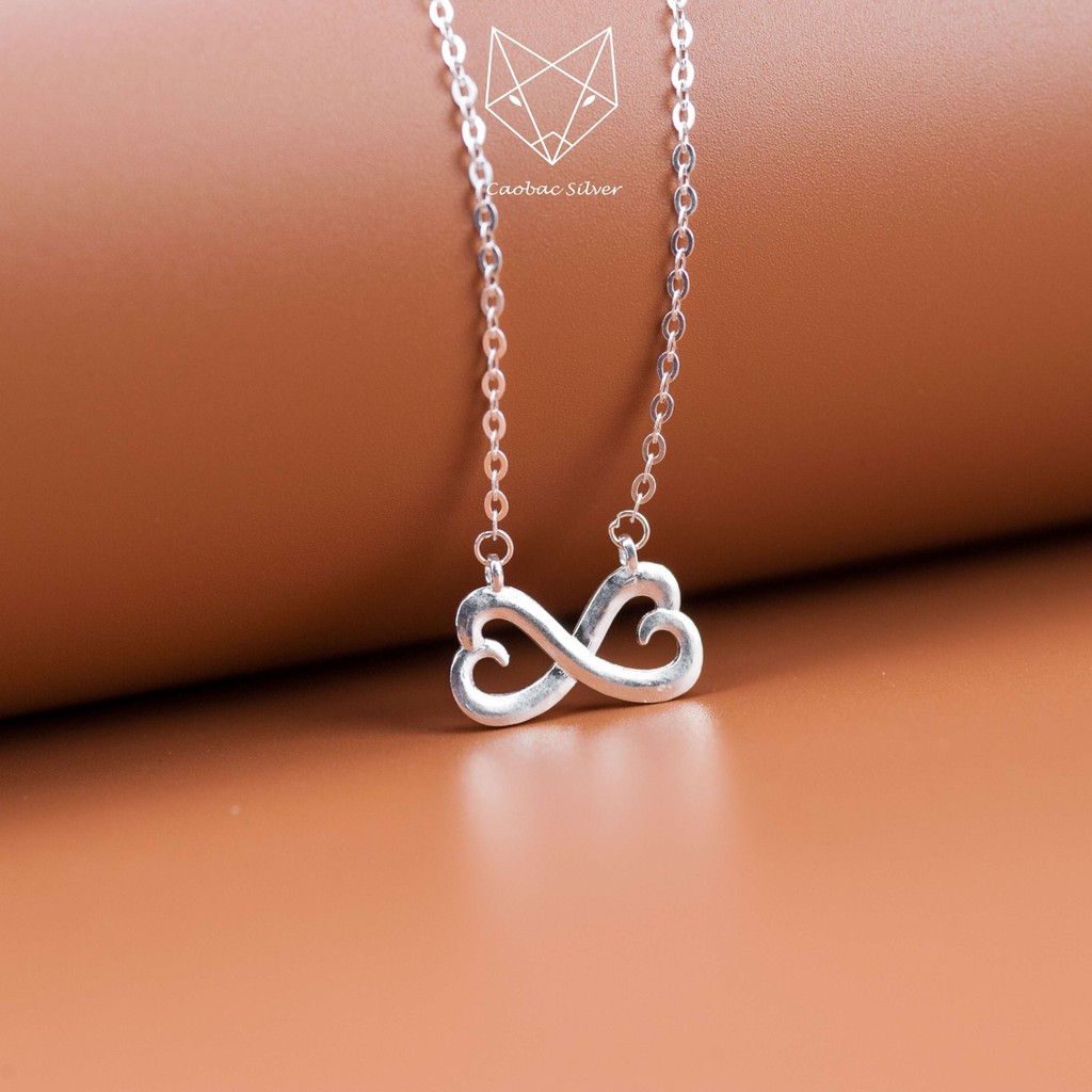 Dây Chuyền Nữ Bạc Ta CaoBac Silver Thiết Kế Hình Vô Cực Trơn Đáng Yêu