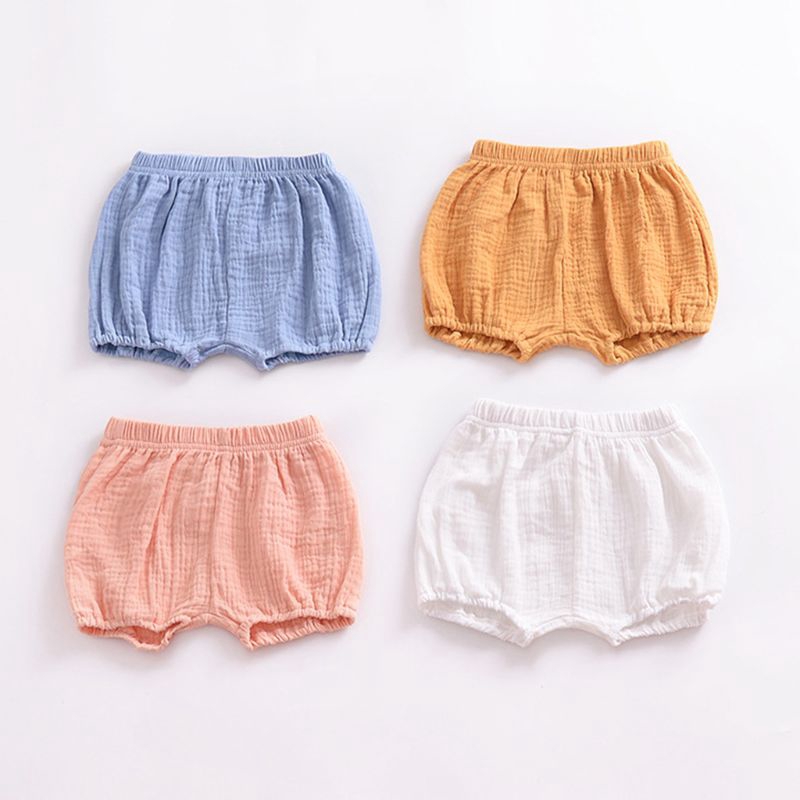 Quần Short Cotton Ống Rộng Màu Trơn Cho Bé