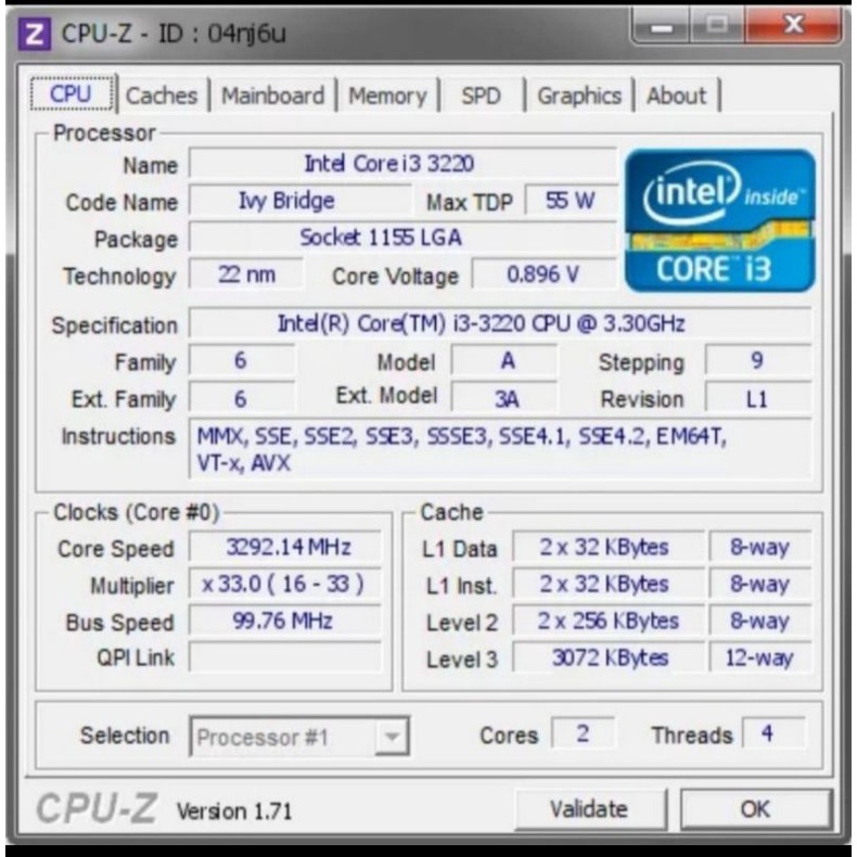 Ổ cắm điện Intel Core i3 3220-3.30Ghz Ivy Gen 3 LGA 1155 | BigBuy360 - bigbuy360.vn