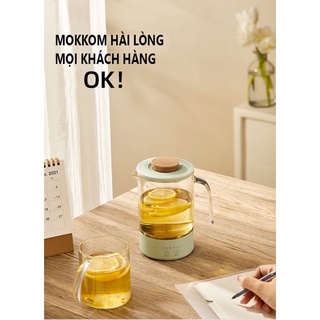 Ấm đun nước siêu tốc thuỷ tinh đa năng, pha sữa, pha cafe, pha trà dưỡng sinh MOKKOM 1000ml