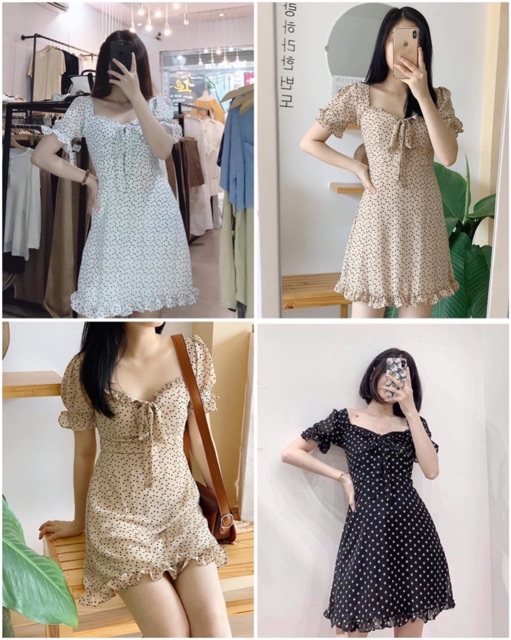 Đầm Heart Dress Hoạ Tiết Trái Tim Nhí Và Ngôi sao- đầm ôm eo chất voan lụa ở sau bo chun có lót trong(kèm ảnh trải sàn) | BigBuy360 - bigbuy360.vn