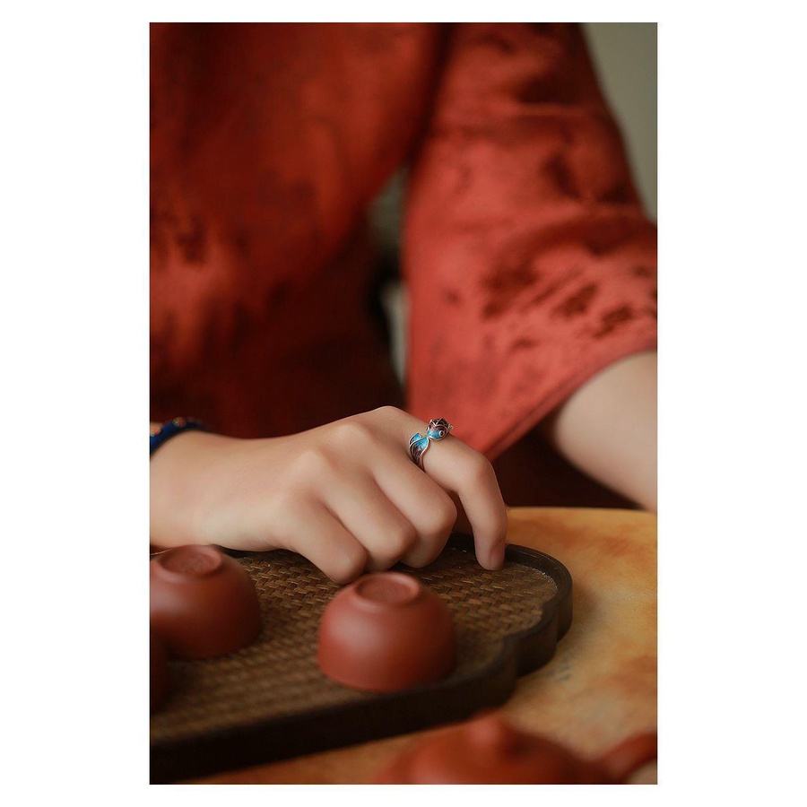 Nhẫn Hở Mạ Bạc 925 Phong Thủy Màu Sắc Đẹp Mắt