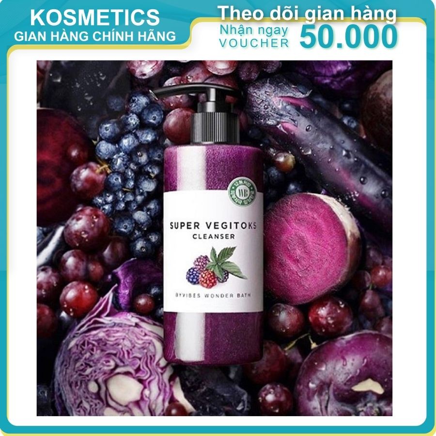 Sữa Rửa Mặt Thải Độc Rau Củ Byvibes Wonder Bath 3 In 1 Super Vegitoks Cleanser 300ML -Tặng Mini Size | BigBuy360 - bigbuy360.vn