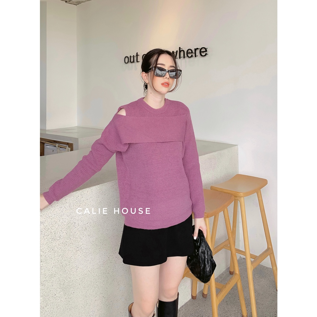 Áo len hở vai sang chảnh thời trang nữ Calie House AL69