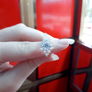 Nhẫn hoa bạc đính đá cao cấp 🌼 yn jewelry
